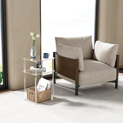 crystalclear 3-tier acrylic side table for living room, bedroom & modern home decor