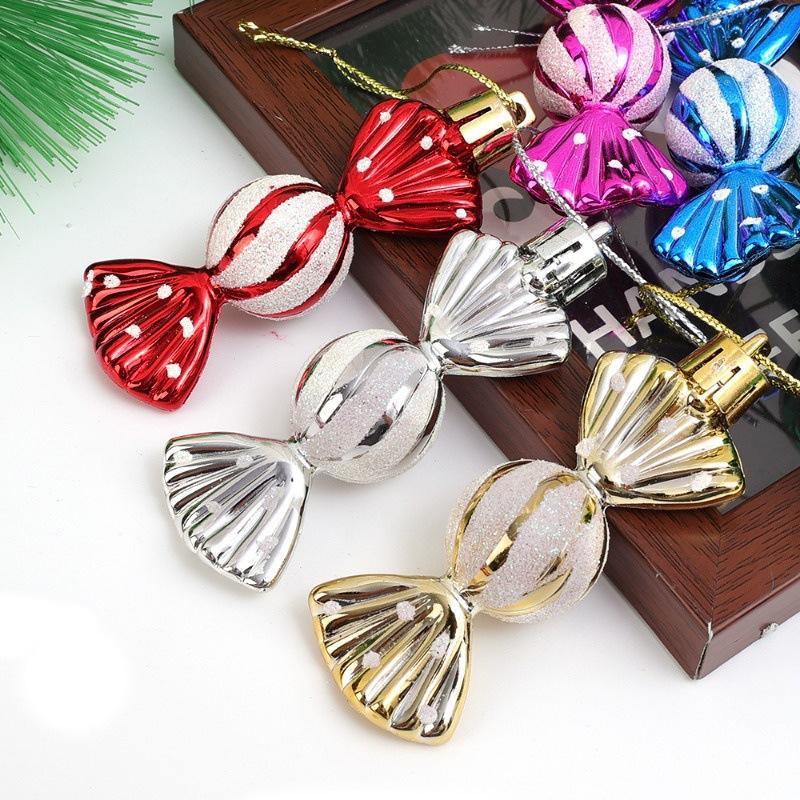 Candy Christmas Tree Ornament Set 6PCS Decorative Hanging Balls For Festive Home Decor 3