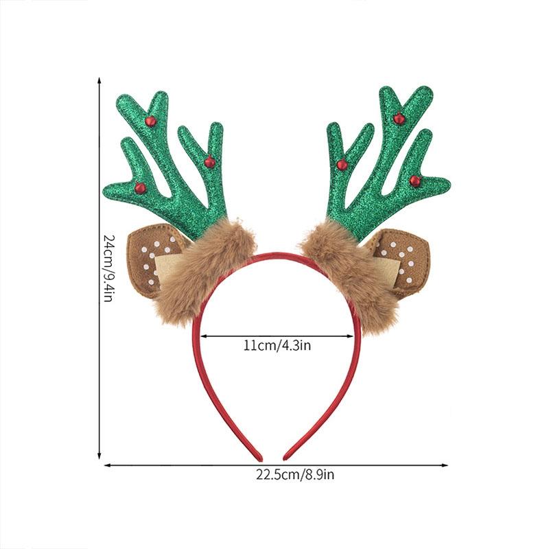 Festive Plush Reindeer Antler Headband For Christmas Parties Costumes Holiday Photos 2
