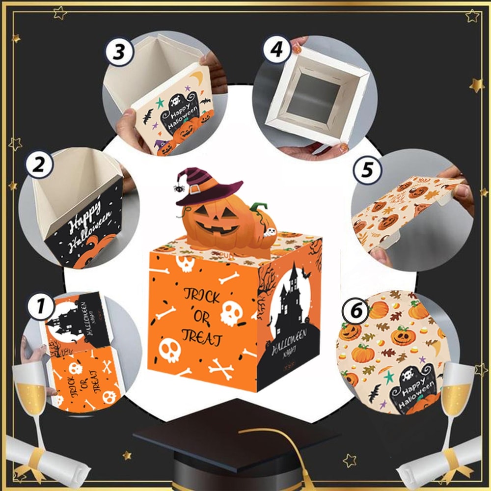 Halloween Money Pull Gift Box DIY Cash Surprise Set with 50 Bags