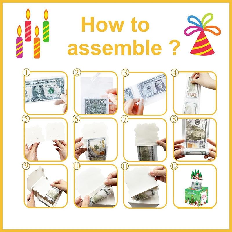 Halloween Money Pull Gift Box DIY Cash Surprise Set with 50 Bags