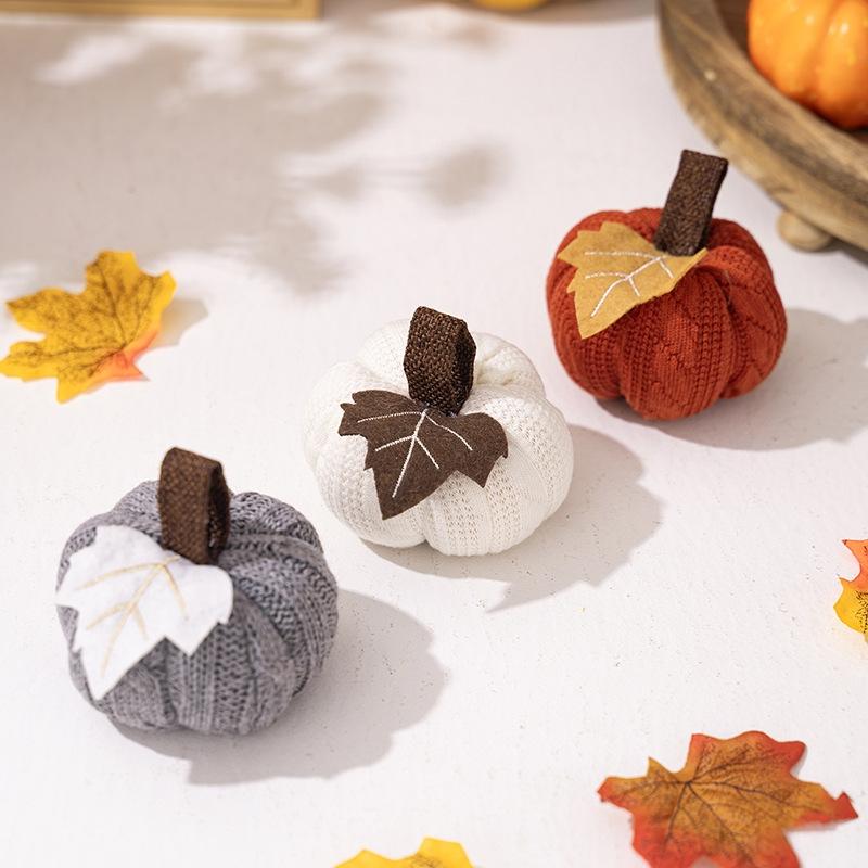 Cozy Knit Pumpkin Hanging Ornament For Fall Harvest Thanksgiving Decor 5