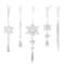 Crystal Snowflake Icicle Christmas Tree Ornaments Set 5PCS Clear Acrylic Holiday Hanging Decor 2
