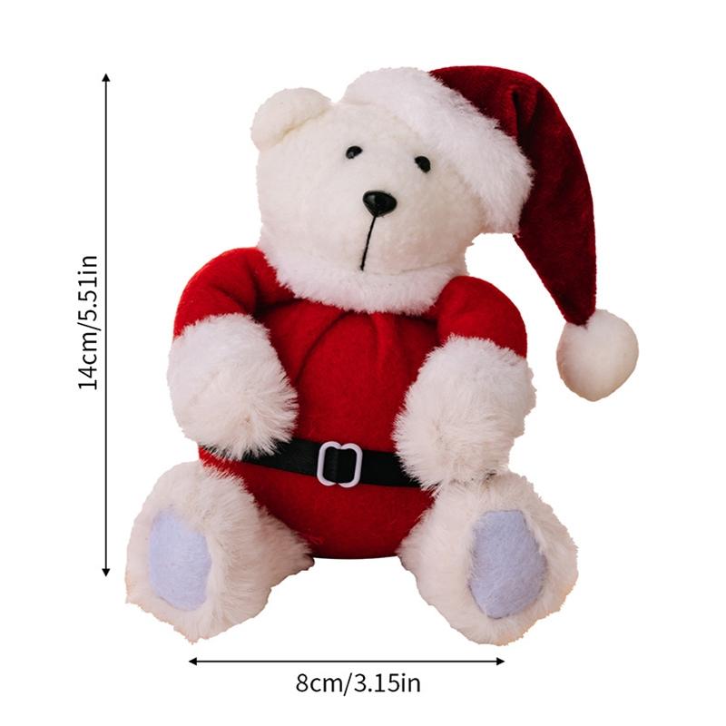 Christmas Plush Bear Ornament Doll, Cute Holiday Decoration & Gift for Kids