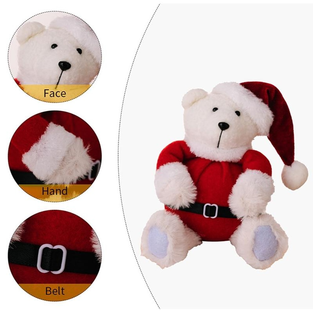Christmas Plush Bear Ornament Doll, Cute Holiday Decoration & Gift for Kids