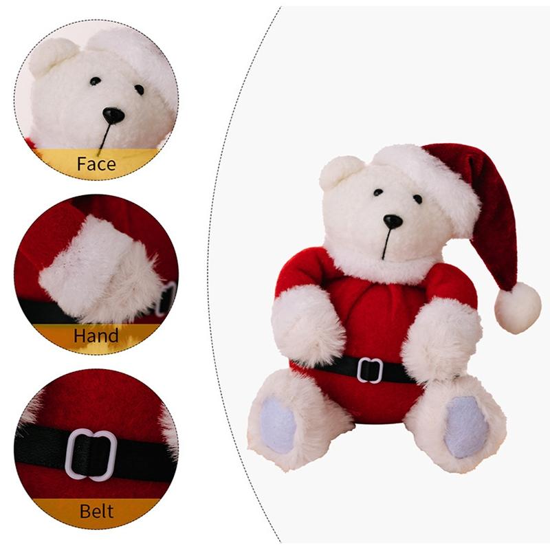 Christmas Plush Bear Ornament Doll, Cute Holiday Decoration & Gift for Kids