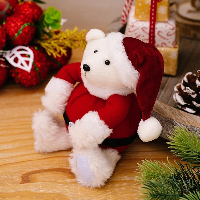 Christmas Plush Bear Ornament Doll, Cute Holiday Decoration & Gift for Kids