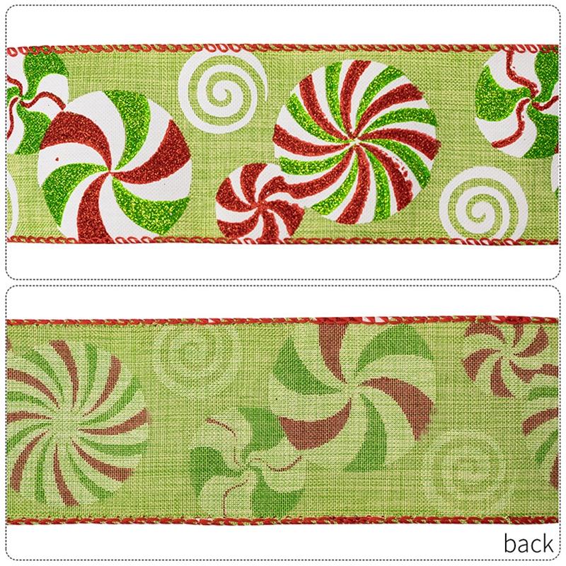 Festive Printed Christmas Ribbon Roll For Gift Wrapping Tree Decor DIY Holiday Bows 4