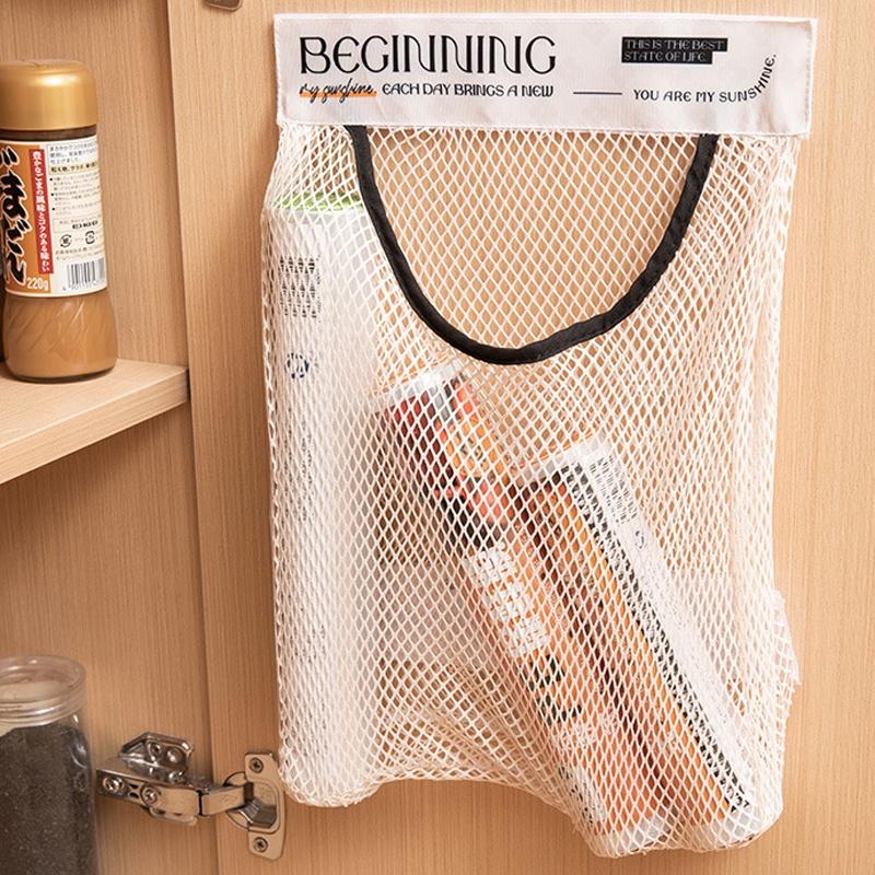 Mesh Hanging Bag Organizer for Plastic Bags, Trash Bags & Kitchen Essentials