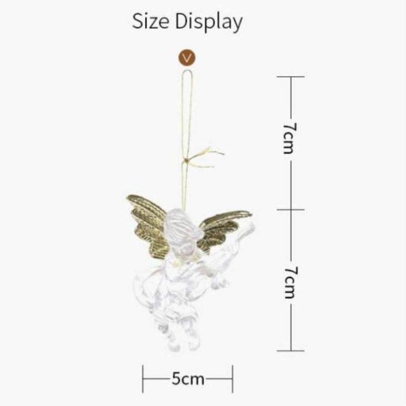 Crystal Clear Angel Christmas Tree Ornaments Set Of 4 Decorative Hanging Pendants 2
