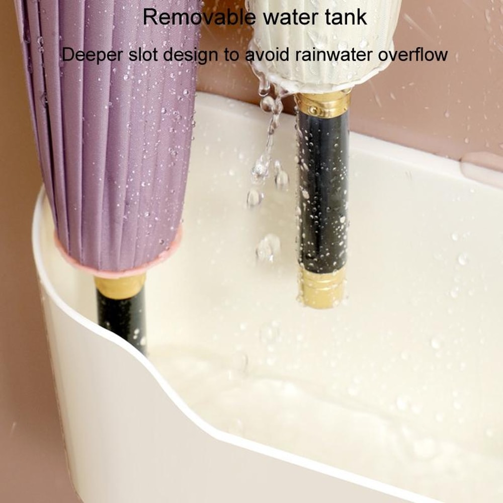 Wall Mounted Umbrella Holder With Drain Tray Space Saving Umbrella Storage Rack For Entryways 4