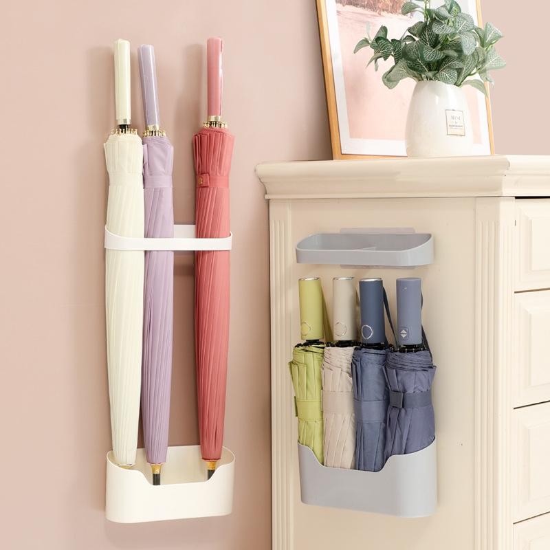 Wall Mounted Umbrella Holder With Drain Tray Space Saving Umbrella Storage Rack For Entryways 6
