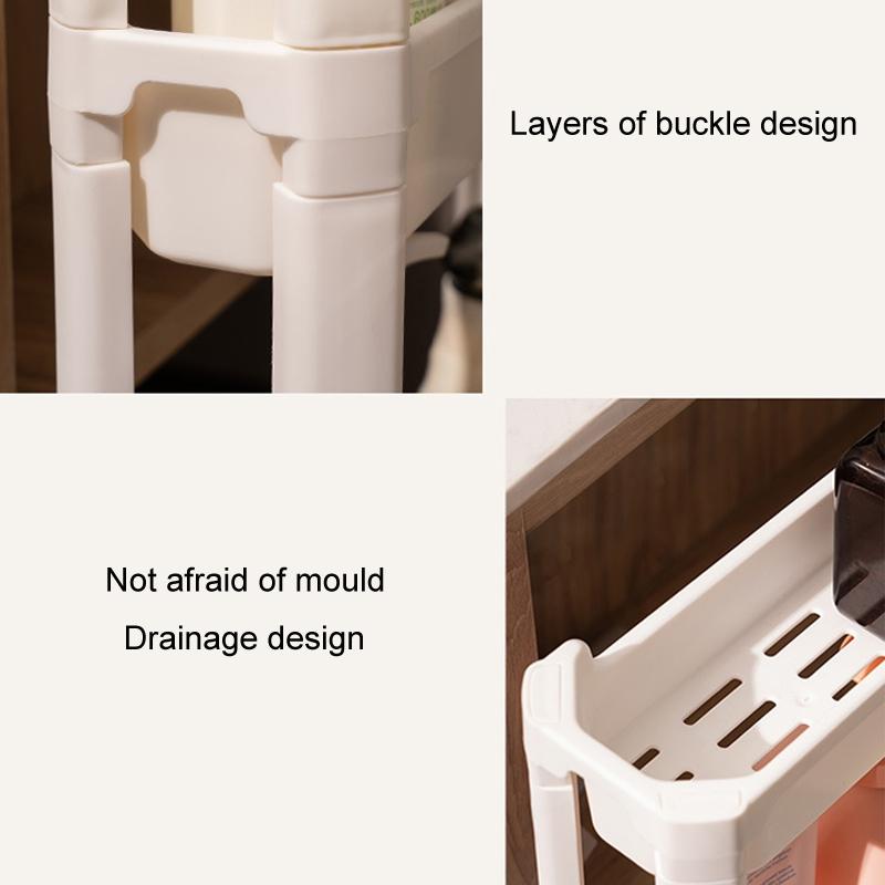 3Tier Bathroom Storage Trolley Narrow Gap Organizer Shelf With Wheels 4