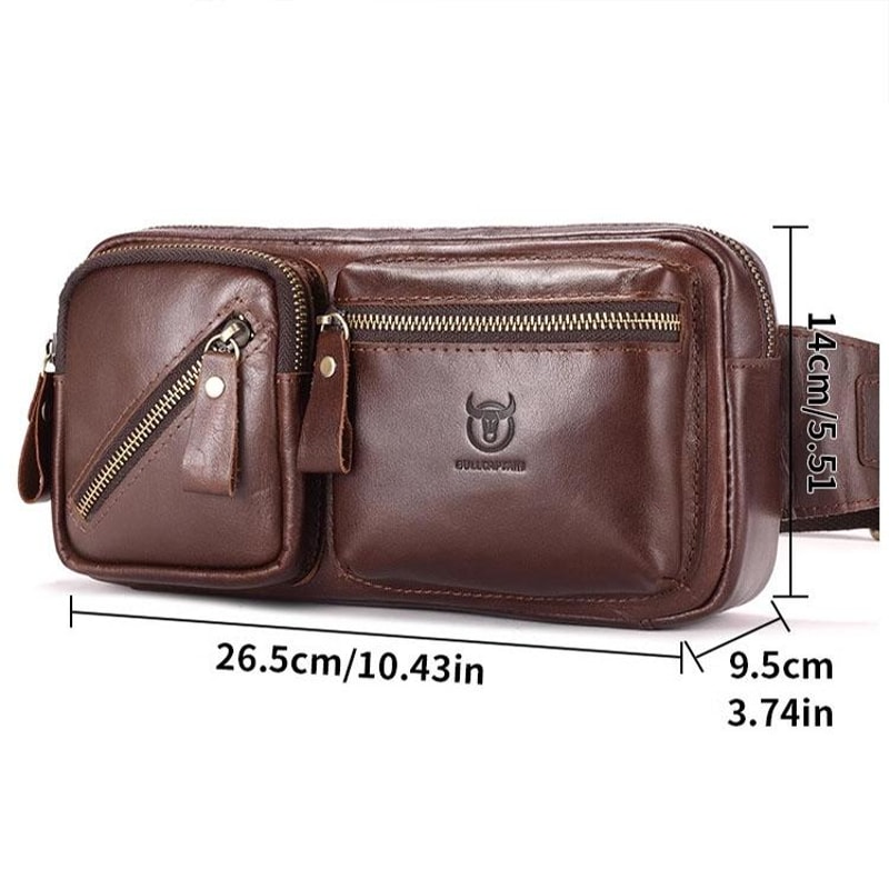 Vintage Leather Crossbody Messenger Bag Large Capacity Genuine Cowhide Shoulder Bag 1