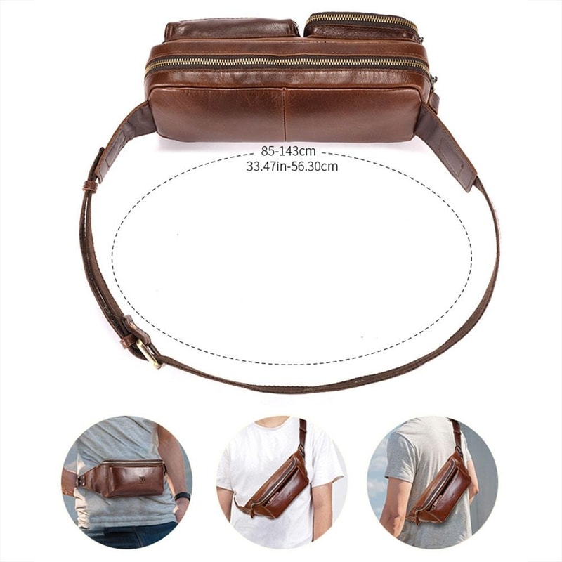 Vintage Leather Crossbody Messenger Bag Large Capacity Genuine Cowhide Shoulder Bag 2