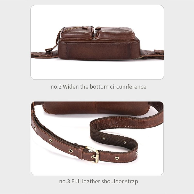 Vintage Leather Crossbody Messenger Bag Large Capacity Genuine Cowhide Shoulder Bag 5