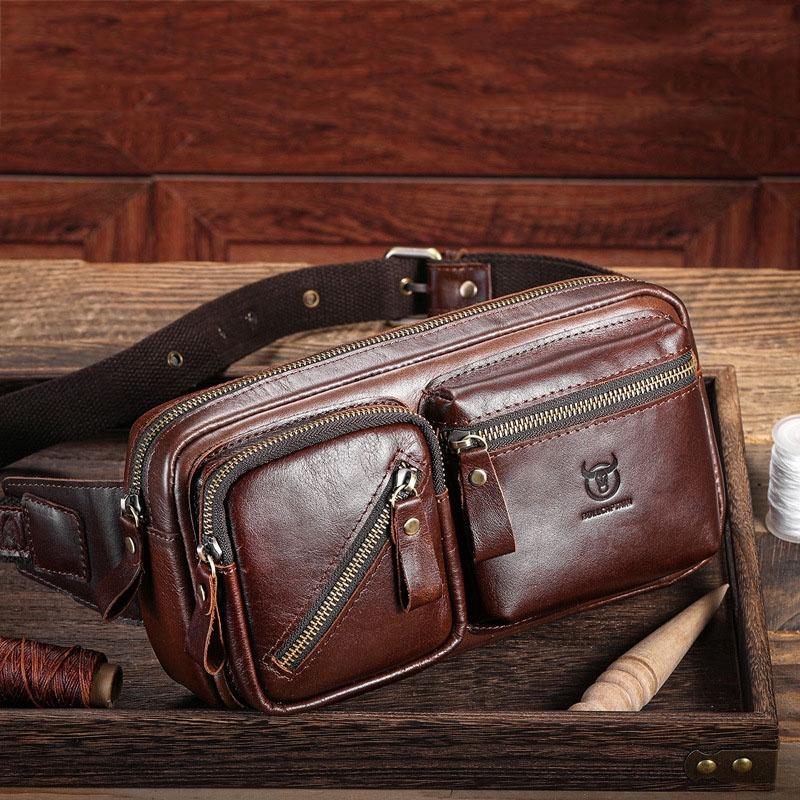 Vintage Leather Crossbody Messenger Bag Large Capacity Genuine Cowhide Shoulder Bag 8