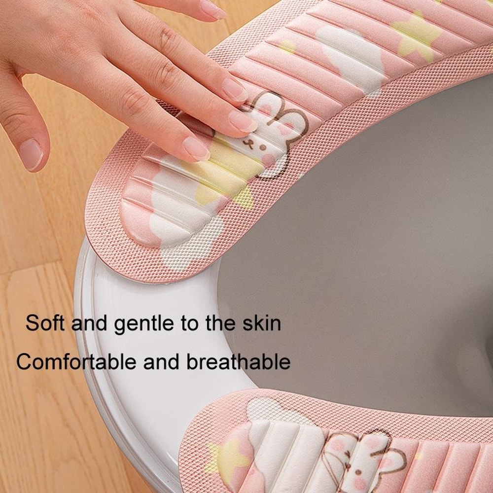 Cute Cartoon EVA Waterproof Toilet Seat Cover Pad With Handle Reusable Universal Toilet Cushion 9
