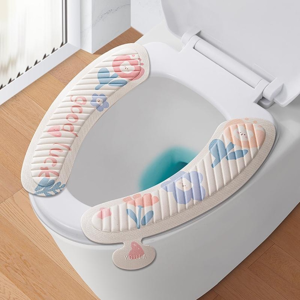 Cute Cartoon EVA Waterproof Toilet Seat Cover Pad With Handle Reusable Universal Toilet Cushion 14