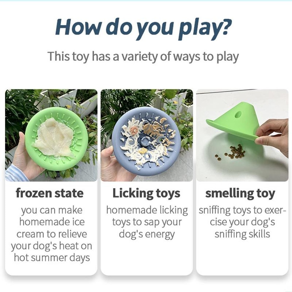 Interactive Silicone Dog Slow Feeder Bowl Puzzle Toy For Healthy Eating Mental Enrichment 3