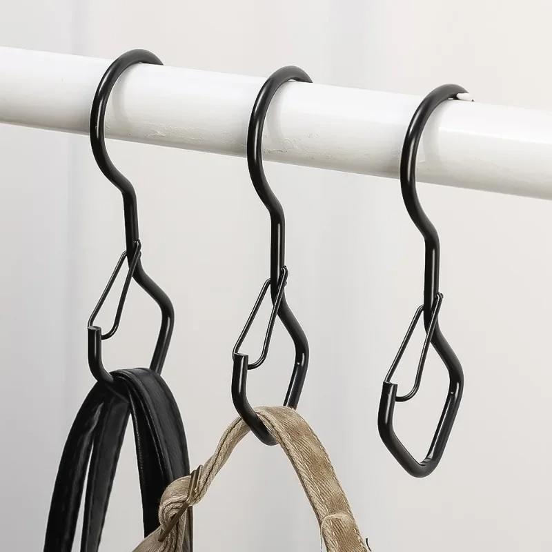 Windproof Safety Buckle S Hooks Heavy Duty Metal Hanging Hooks 2PCS 0