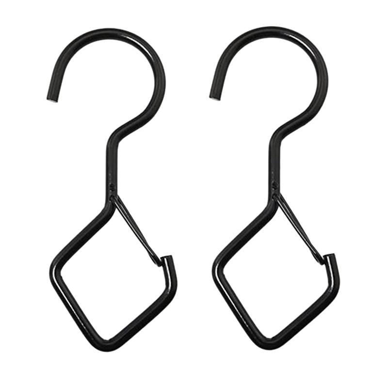 Windproof Safety Buckle S Hooks Heavy Duty Metal Hanging Hooks 2PCS 7