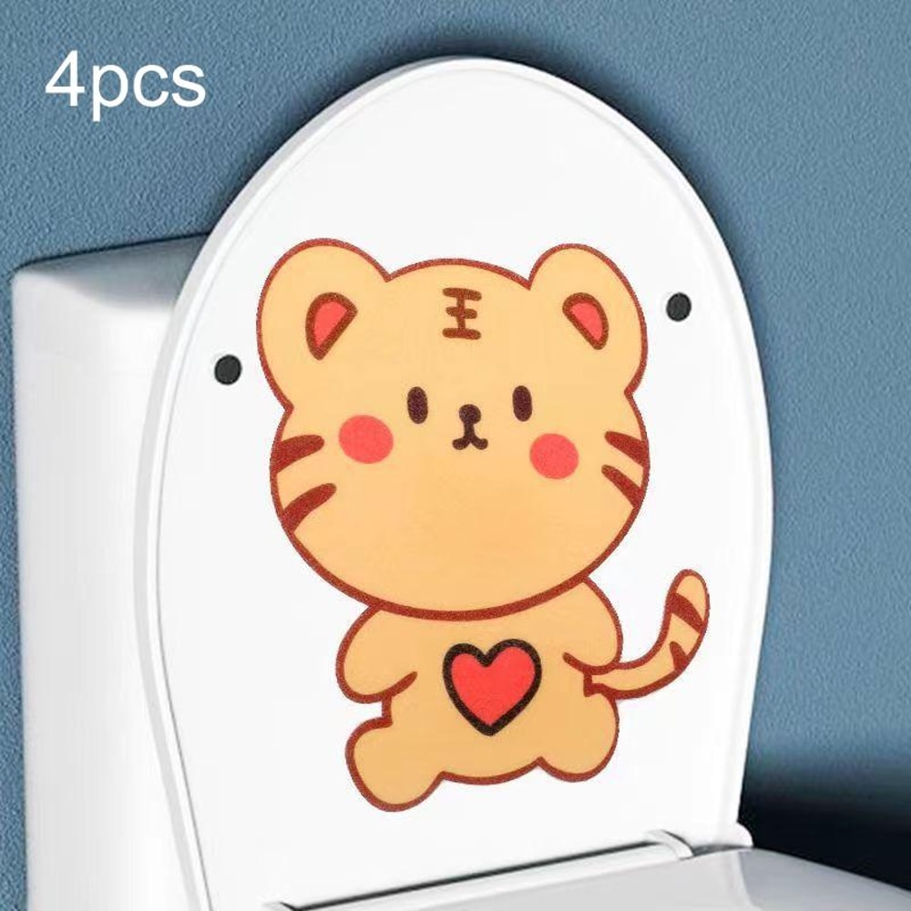 Cute Cartoon Toilet Deodorant Stickers Self Adhesive Bathroom Air Freshener Decor 4PCS 10
