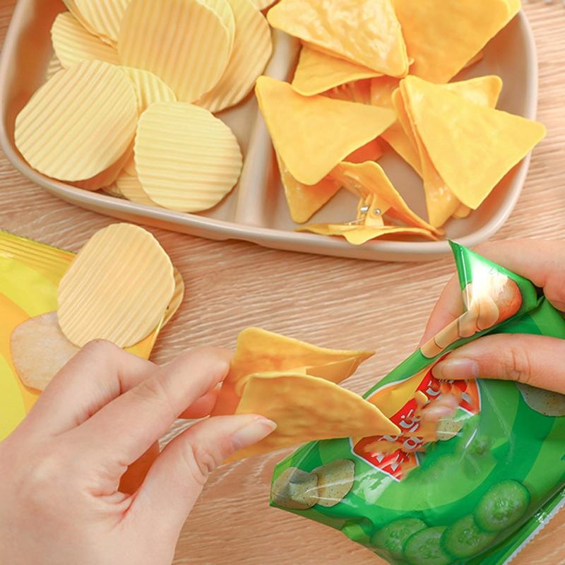 Potato Chip Bag Sealing Clips 2PCS Fun Snack Shape Food Storage Bag Clips 4