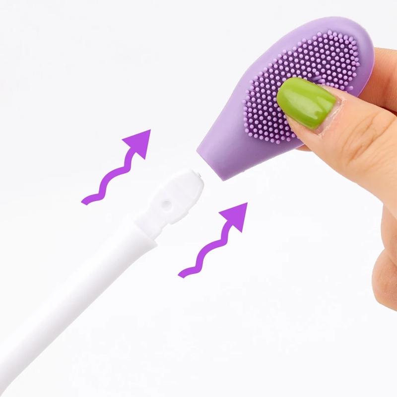 2PCS Dual Head Silicone Face Mask Brush Set Facial Mask Applicator Cleansing Massage Tool 6