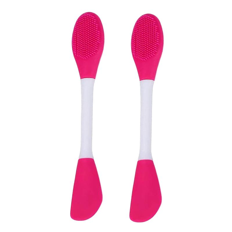 2PCS Dual Head Silicone Face Mask Brush Set Facial Mask Applicator Cleansing Massage Tool 11