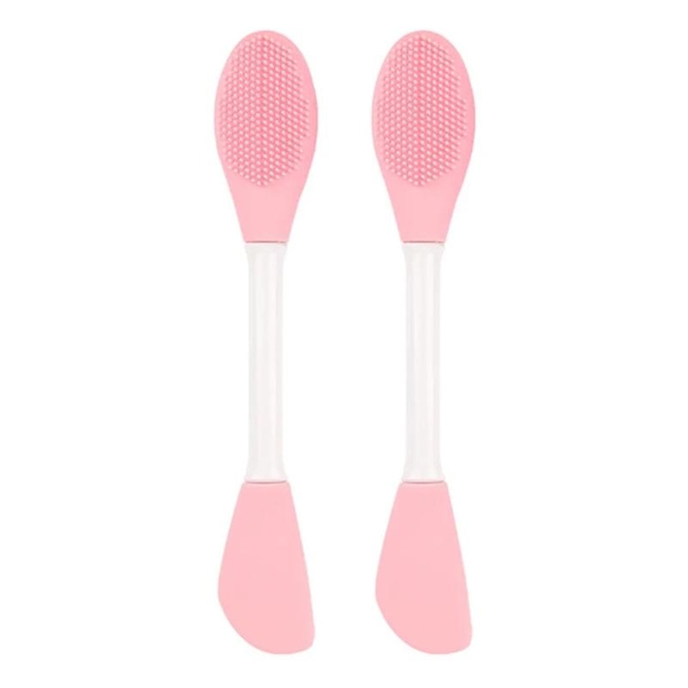 2PCS Dual Head Silicone Face Mask Brush Set Facial Mask Applicator Cleansing Massage Tool 10