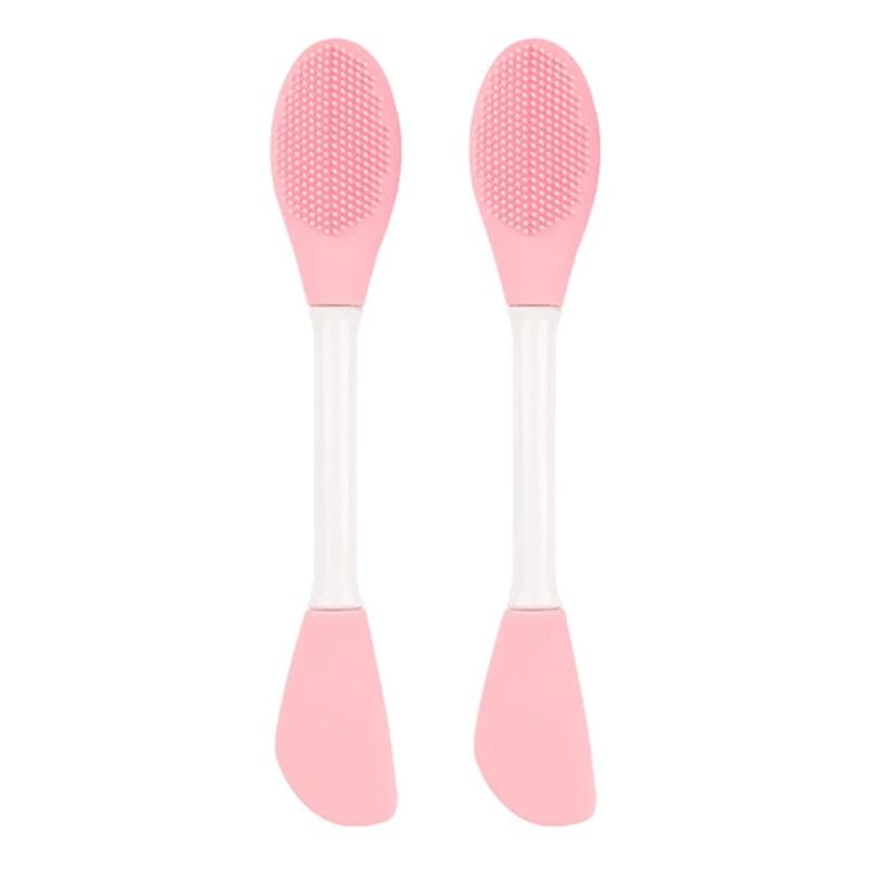 2PCS Dual Head Silicone Face Mask Brush Set Facial Mask Applicator Cleansing Massage Tool 10