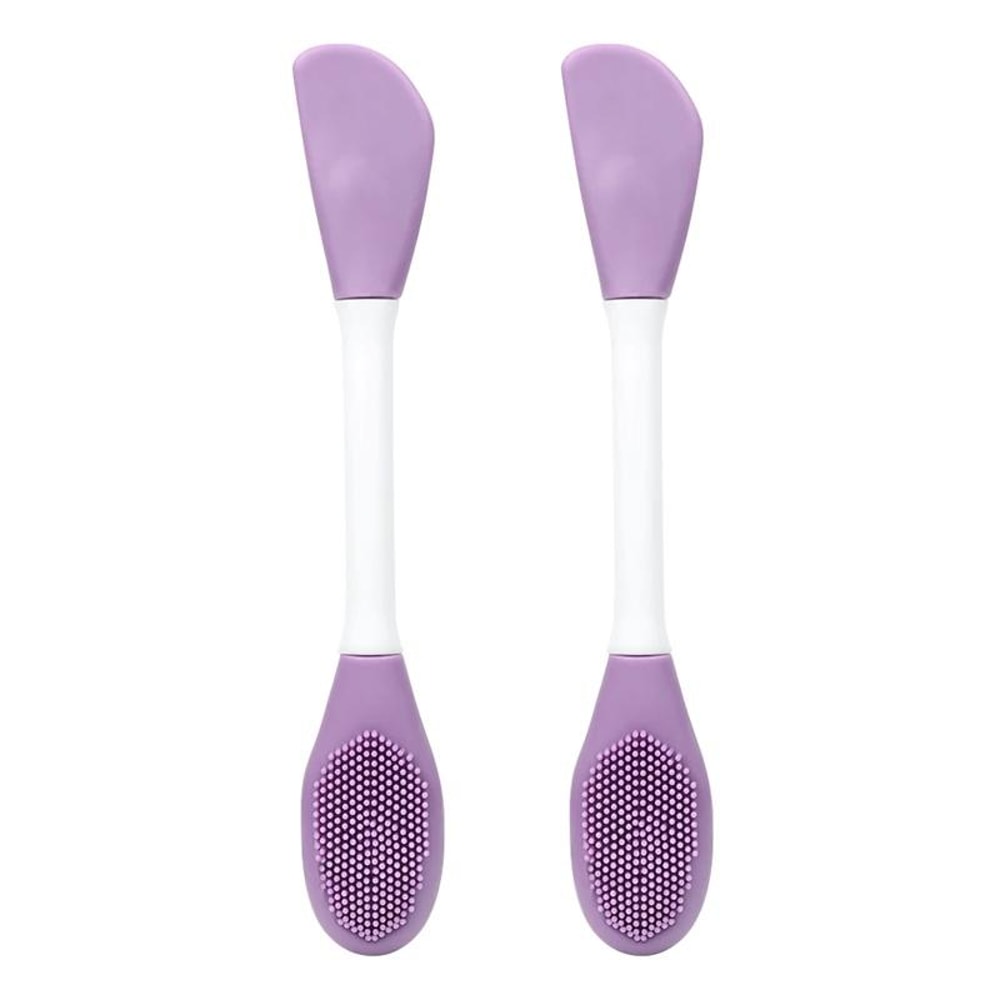 2PCS Dual Head Silicone Face Mask Brush Set Facial Mask Applicator Cleansing Massage Tool 9