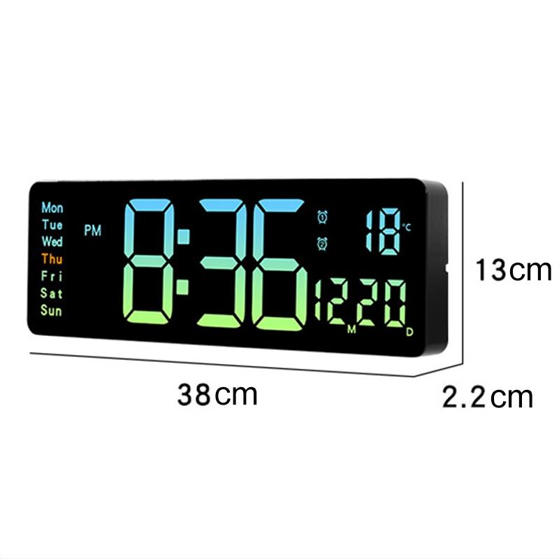 Smart LED Digital Wall Clock With Remote Control Countdown Timer Temperature Display 2