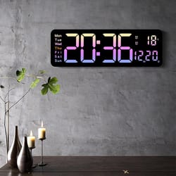 smart led digital wall clock with remote control, countdown timer & temperature display
