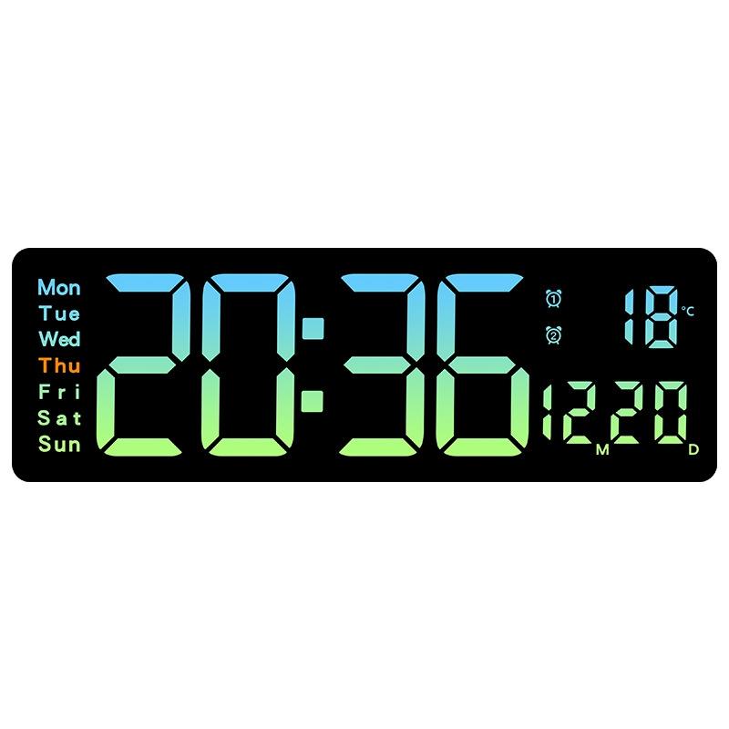 Smart LED Digital Wall Clock With Remote Control Countdown Timer Temperature Display 10