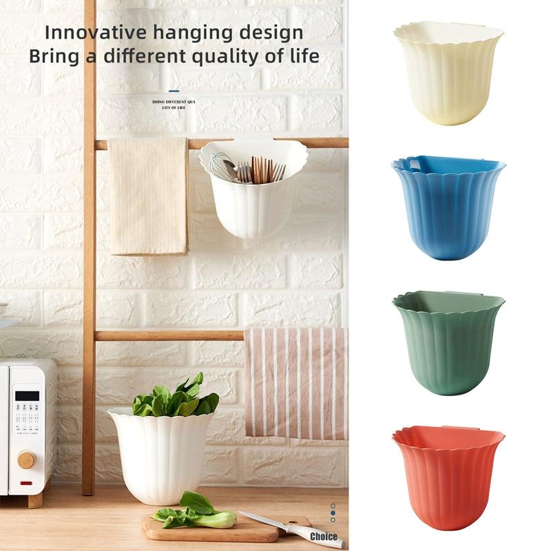 Compact Hanging Kitchen Trash Can Space Saving Countertop Waste Bin 6