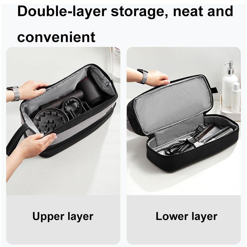 Large Capacity Hair Tool Organizer Bag Double Layer Hair Dryer Curling Iron Case 2
