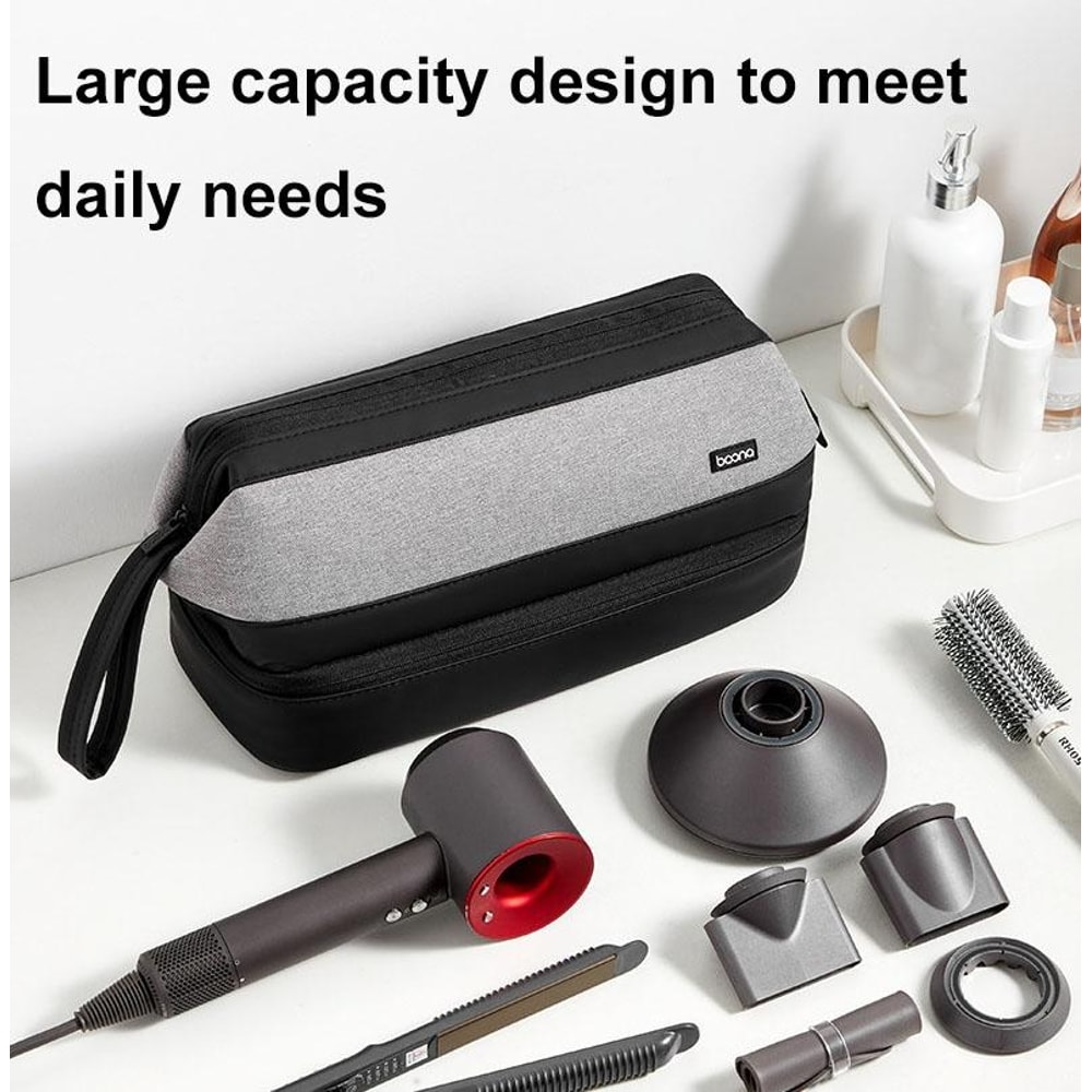 Large Capacity Hair Tool Organizer Bag Double Layer Hair Dryer Curling Iron Case 4