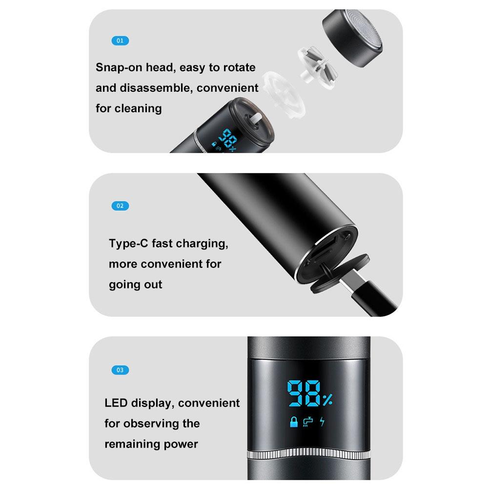 Premium Waterproof Rechargeable LED Electric Shaver 7