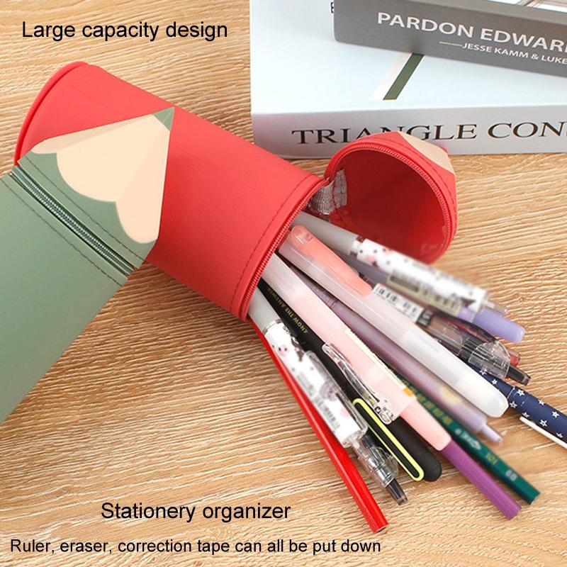 Retractable Silicone Pen Pouch Large Capacity Pencil Case Organizer 5