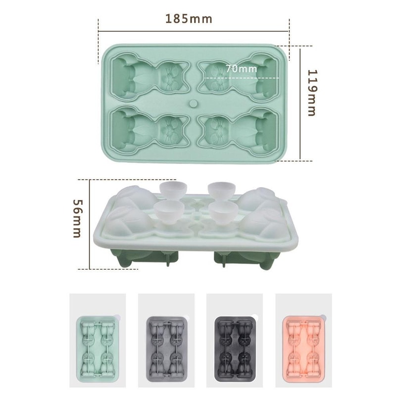 3D Cat Whiskey Ice Cube Tray Premium Silicone Ice Mold 1
