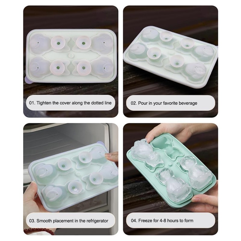 3D Cat Whiskey Ice Cube Tray Premium Silicone Ice Mold 4