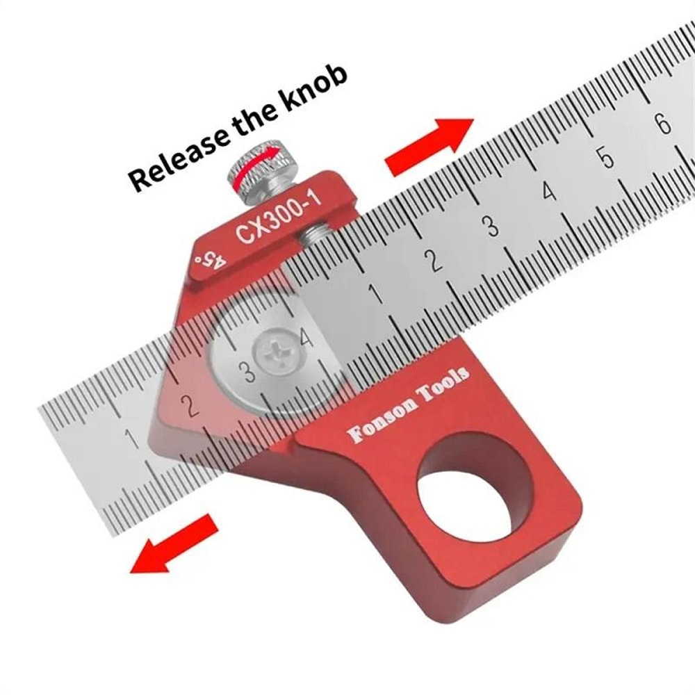 Precision Adjustable Woodworking Square Ruler Measuring Tool Carpentry Angle Marking 5