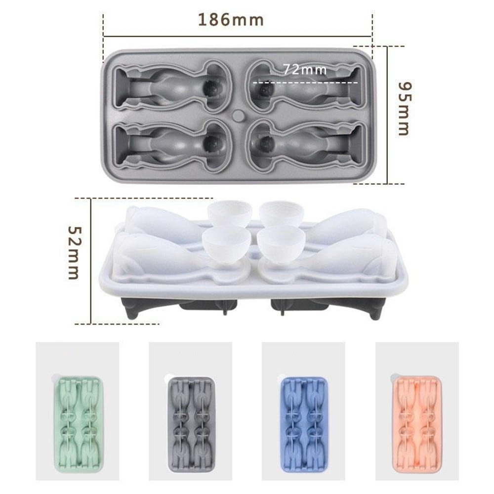3D Dog Ice Mold Silicone Tray For Drinks Cocktails 3