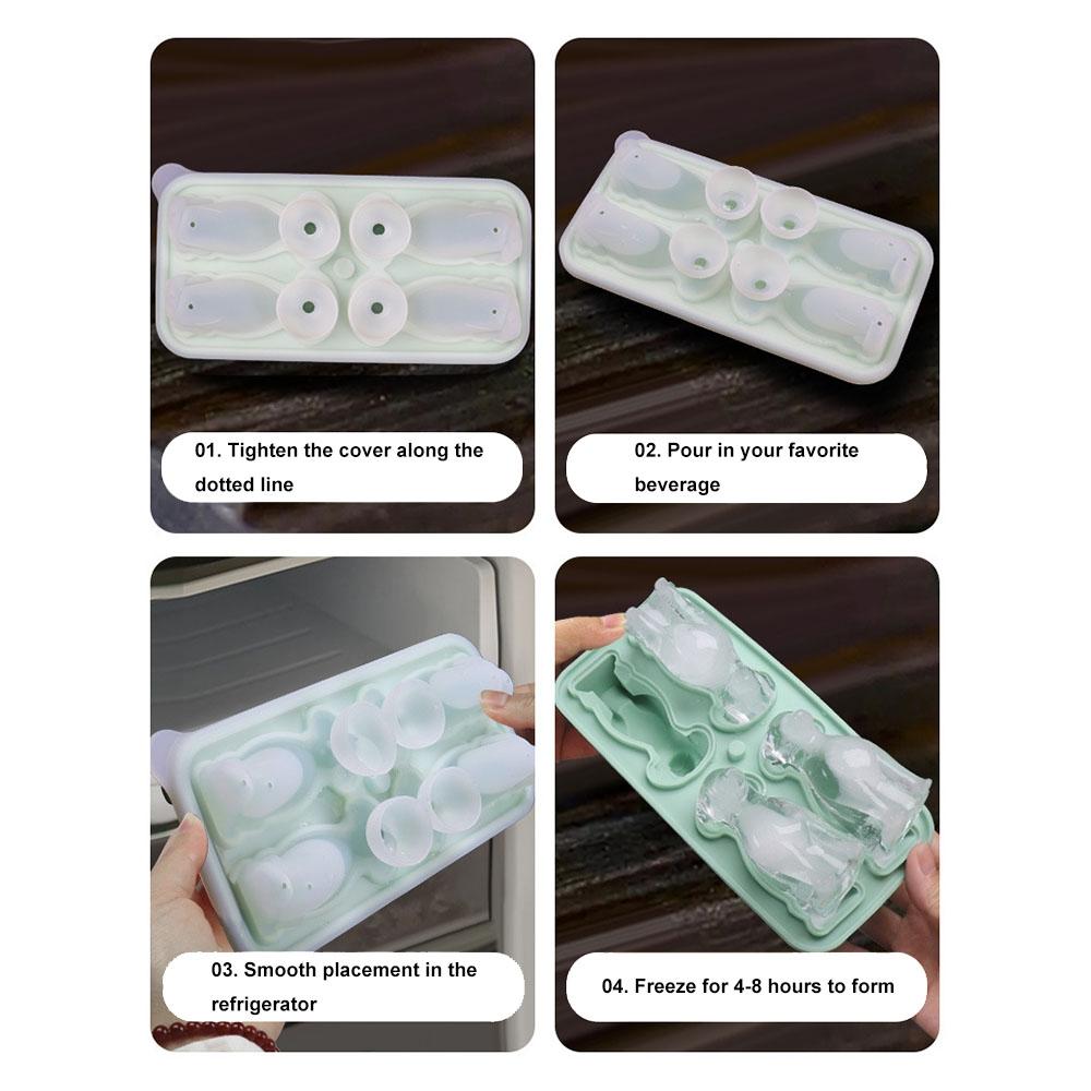 3D Dog Ice Mold Silicone Tray For Drinks Cocktails 7