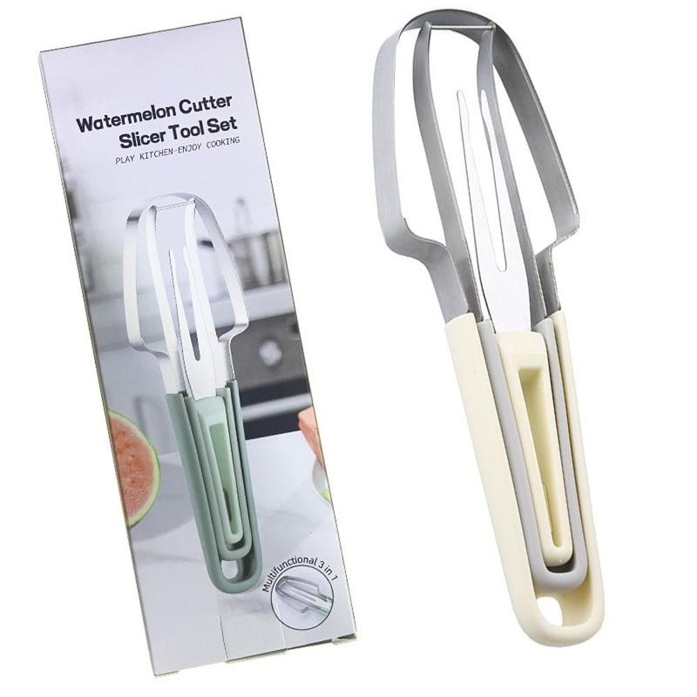 Premium 3 In 1 Watermelon Cutter Fruit Slicer Tool 7