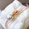 Beige Compact Earphone Storage & Coin Storage Bag, Durable Mini Pouch