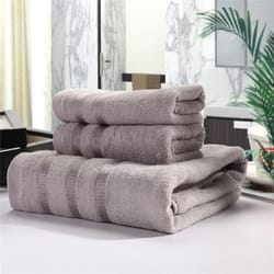 premium 3 piece bamboo cotton towel set, soft plush absorbent towels