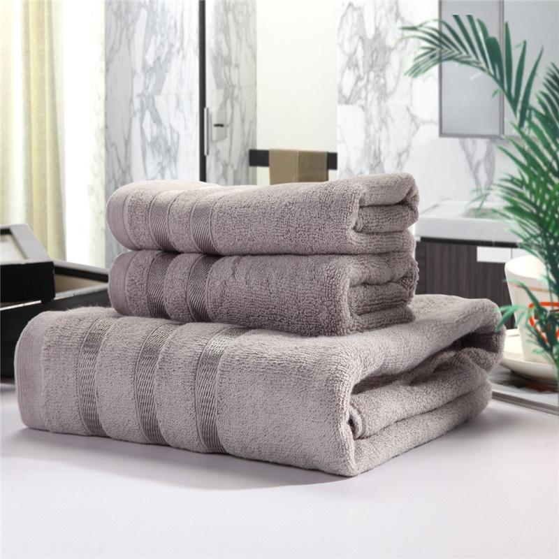 Premium 3 Piece Bamboo Cotton Towel Set Soft Plush Absorbent Towels 0